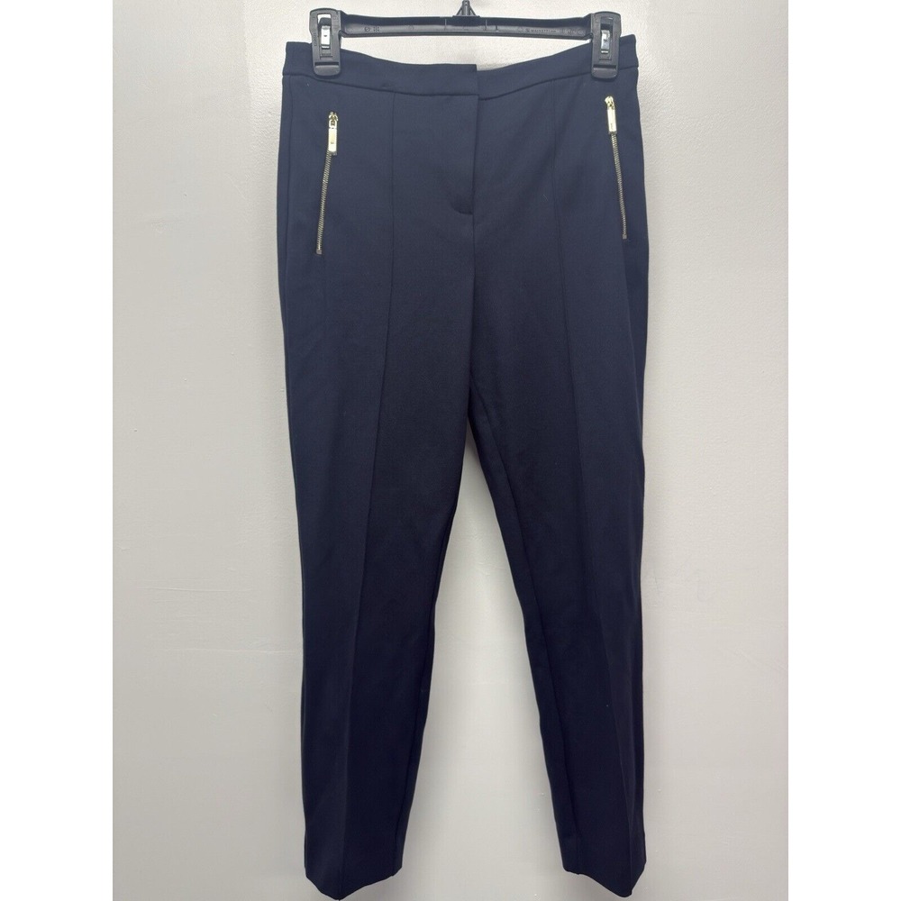 Ted Baker Pants Women's‎ Size 1 Chino Blue Stretch Straight Mid Rise Pockets #42
